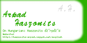 arpad haszonits business card